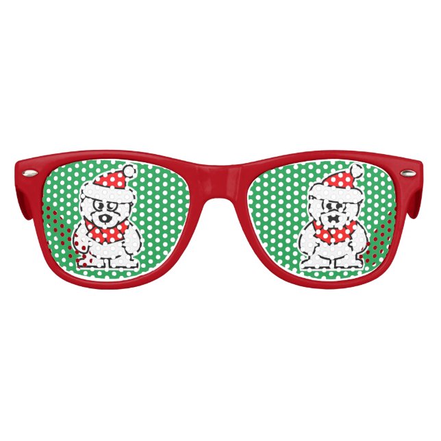 Cute Santa polar bear cartoon small Christmas Kids Sunglasses (Front)