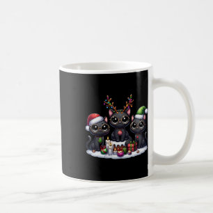 Cute Santa Reindeer Elf Black Cat Christmas Womens Coffee Mug
