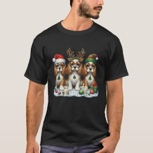 Cute Santa Reindeer Elf Cocker Spaniel Christmas W T-Shirt