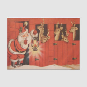 Cute Santa reindeer party tissue Tissue Paper