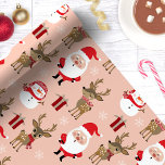 Cute Santa Reindeer Snowman Christmas Wrapping Paper<br><div class="desc">Bring a touch of festive fun to your holiday gifts with this adorable Christmas wrapping paper. Featuring a playful pattern of Santa, reindeer, snowmen, and presents on a soft pink background, this wrapping paper is perfect for adding a whimsical and joyful vibe to your Christmas presents. Ideal for wrapping gifts...</div>