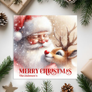 Cute Santa Rudolph Custom Holiday Puzzle for Child
