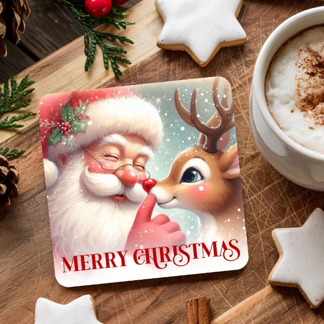 Cute Santa Rudolph Xmas Coaster Kids Cartoon Art (Cute Santa Rudolph Xmas Coaster Kids Cartoon Art

)