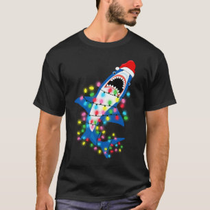 Cute Santa Shark Christmas Lights Men T-Shirt
