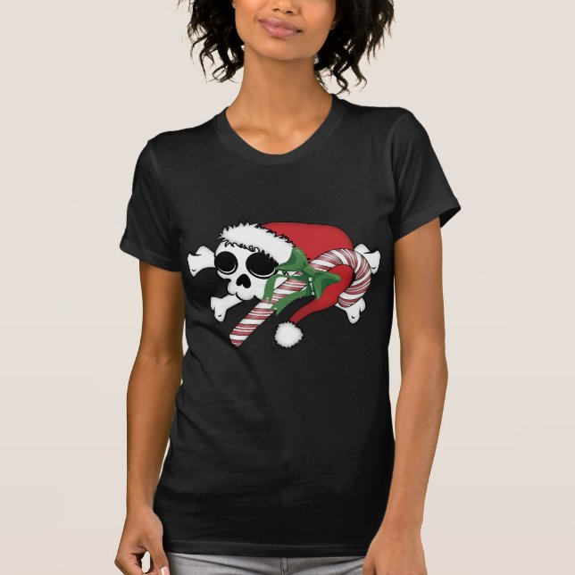 Cute Santa Skull T-Shirt (Front)
