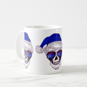 Cute Santa Skull with sunglass Coffee Mug