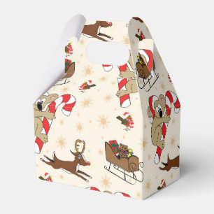 Cute Santa Sloth Happy Holidays Favor Box