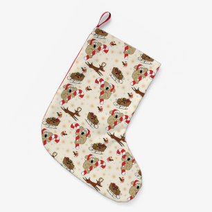 Cute Santa Sloth Happy Holidays Small Christmas Stocking