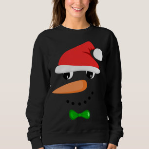 Cute Santa Snowman Face Funny Christmas Snowman Co Sweatshirt