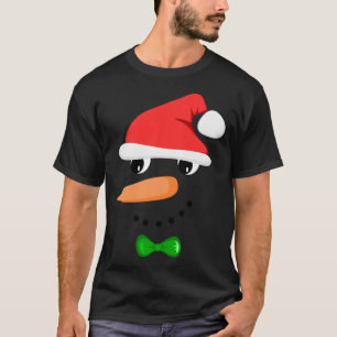 Cute Santa Snowman Face Funny Christmas Snowman Co T-Shirt