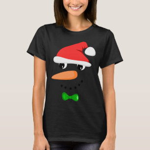 Cute Santa Snowman Face Funny Christmas Snowman Co T-Shirt