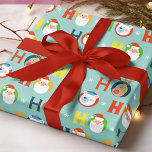 Cute Santa Snowman Ho Ho Ho Typography Christmas Wrapping Paper<br><div class="desc">Cute Santa Snowman Ho Ho Ho Typography Christmas Holiday Pattern Gift Wrap Wrapping Paper features a cute and whimsical pattern with the text "Ho Ho Ho" in colourful modern script typography accented with a Santa, snowman, reindeer, polar bear and snowflakes. Perfect for holiday gift wrapping. Created by Evco Studio www.zazzle.com/store/evcostudio...</div>