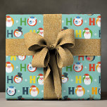 Cute Santa Snowman Ho Ho Ho Typography Christmas Wrapping Paper<br><div class="desc">Cute Santa Snowman Ho Ho Ho Typography Christmas Holiday Pattern Gift Wrap Wrapping Paper features a cute and whimsical pattern with the text "Ho Ho Ho" in colourful modern script typography accented with a Santa, snowman, reindeer, polar bear and snowflakes. Perfect for holiday gift wrapping. Created by Evco Studio www.zazzle.com/store/evcostudio...</div>