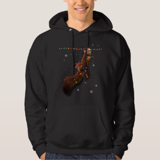 Cute Santa Squirrel Christmas Lights Funny Xmas Sq Hoodie