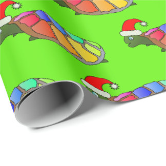 Cute Santa Turtle Pattern Christmas Paper
