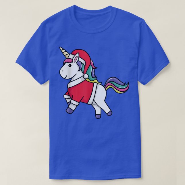 Cute Santa Unicorn Christmas Kids Xmas Holiday  T-Shirt (Design Front)