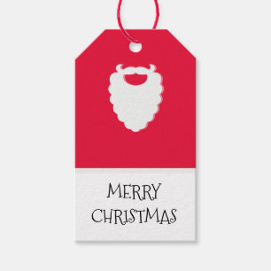 Cute Santa's Beard Red Two-Sided Christmas Gift Ta Gift Tags