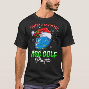 Cute Santa's Favourite Disc Golf Player Fun Christ T-Shirt