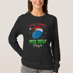 Cute Santa's Favourite Disc Golf Player Fun Christ T-Shirt