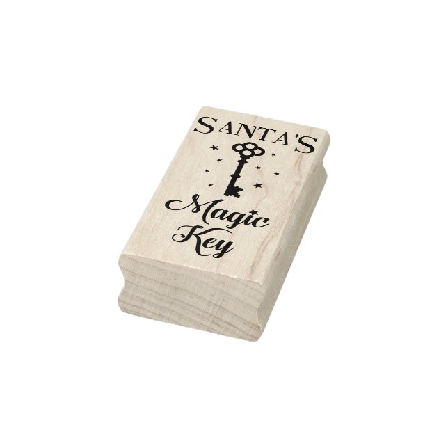 Cute Santa's Magic Key Rubber Stamp (Stamp)