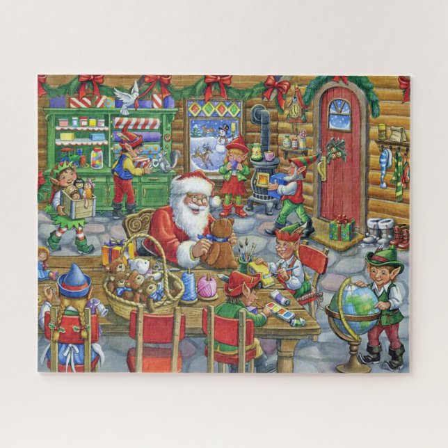 Cute Santa's Workshop Jigsaw Puzzle (Horizontal)