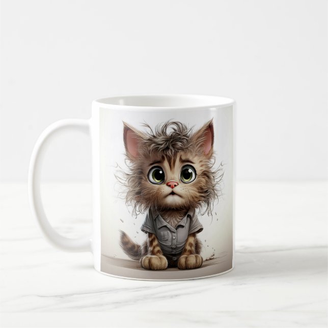 Cute Sassy Kitten Coffee Mug (Left)