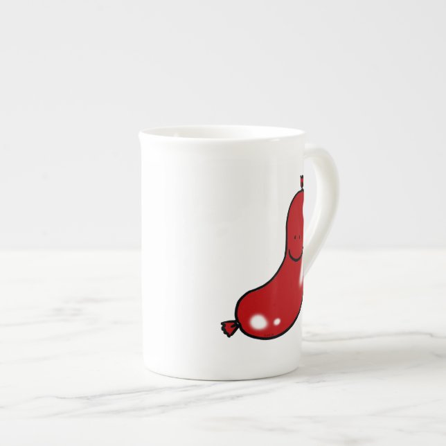 Cute sausage bone china mug (Front Right)