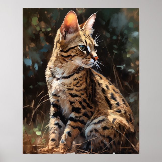 Cute Savannah Art Chat Imprimer Poster (Devant)