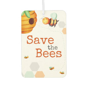 Cute Save the Bees Illustrated Air Freshener