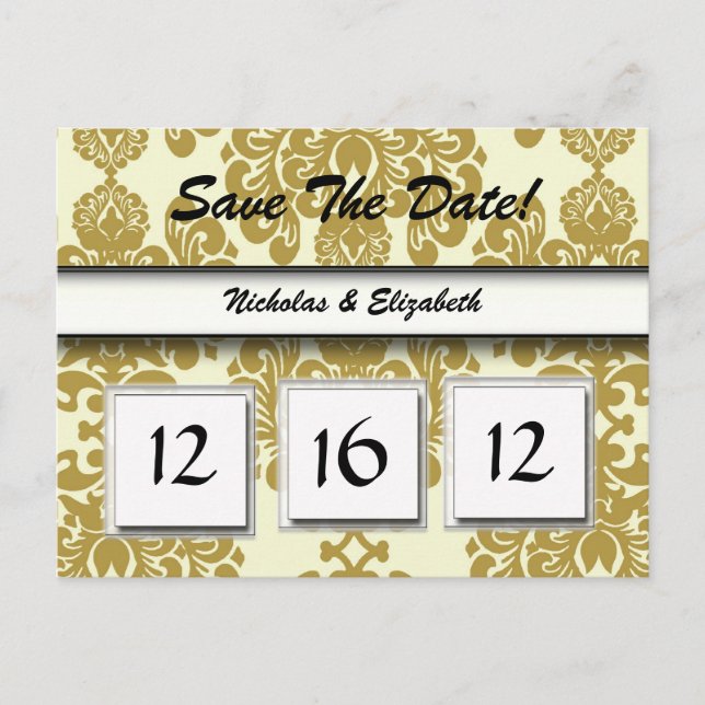 CUTE Save the Date Custom Calandar Announcement Postcard (Front)