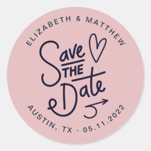 cute save the date monogram sticker