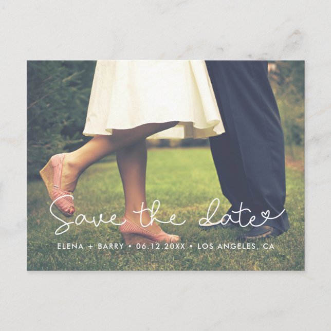 Cute Save the date photo Announcement Postcard (Front)