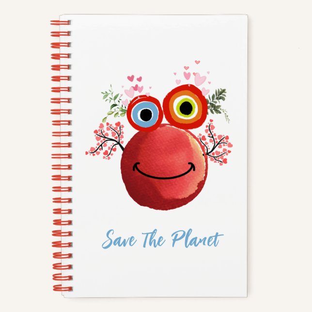 Cute Save The Planet Collection Spiral Notebook (Front)