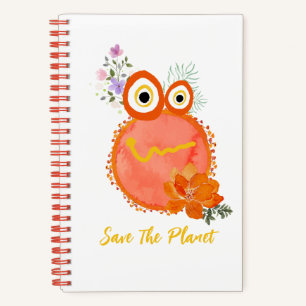 Cute Save The Planet Collection Spiral Notebook