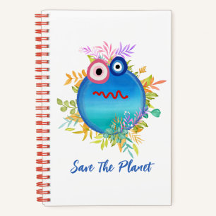 Cute Save The Planet Collection Spiral Notebook