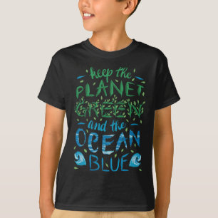 Cute Save The Planet Ecology Eco Blue Ocean Green  T-Shirt