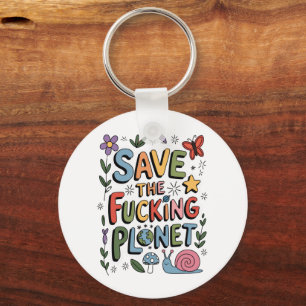 Cute Save the Planet Environmental Ecowarrier  Keychain