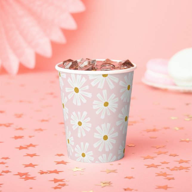 Cute Scandi Daisy  Paper Cups (Insitu)