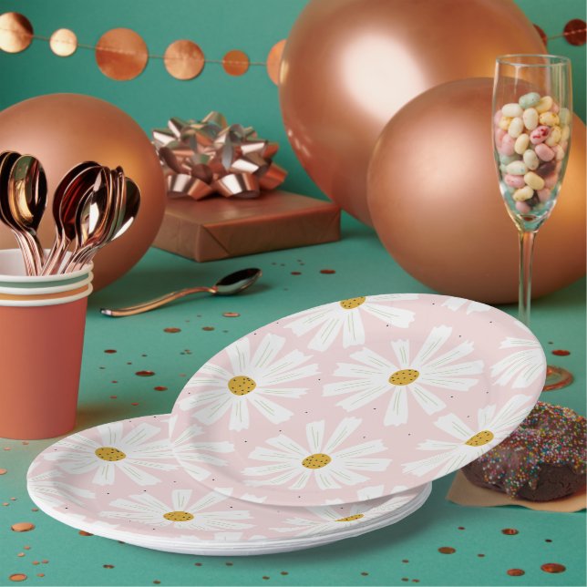 Cute Scandi Daisy Paper Plate (Multi)