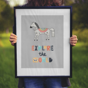 Cute Scandia Horse Explore World Poster