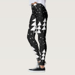 Cute Scandinavian Christmas Black and White Trees Leggings<br><div class="desc">Cute Scandinavian Christmas Black and White Trees Leggings</div>