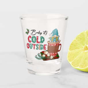 Cute Scandinavian Christmas Gnome & Hot Cocoa Shot Glass