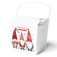 Cute Scandinavian Christmas Gnomes Favor Box