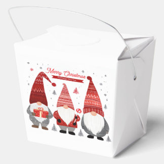 Cute Scandinavian Christmas Gnomes Favor Box
