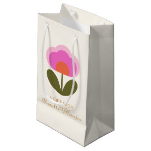 Cute Scandinavian Flower Personalized A Gift From  Small Gift Bag