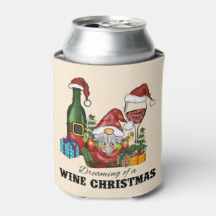Cute Scandinavian Gnome Holiday Design Can Cooler