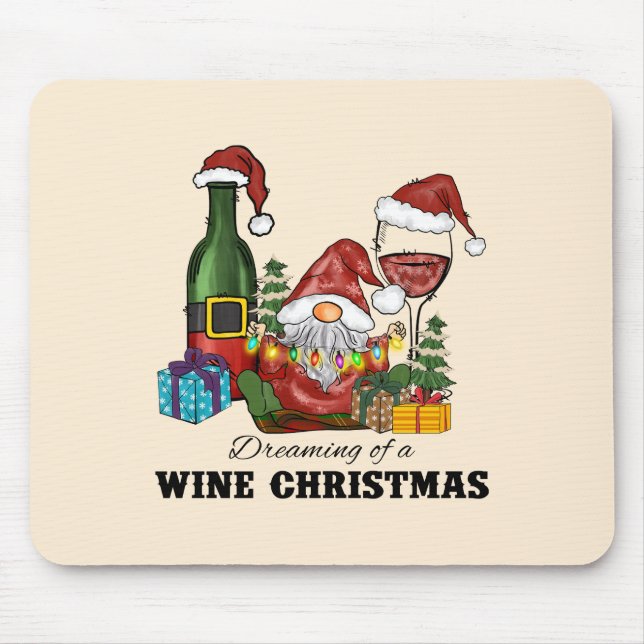 Cute Scandinavian Gnome Holiday Design Mouse Pad (Front)