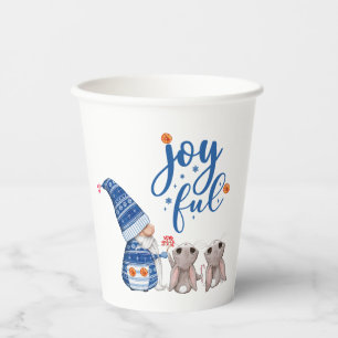 Cute Scandinavian Gnome with Bunnies Joyful  Paper Cups