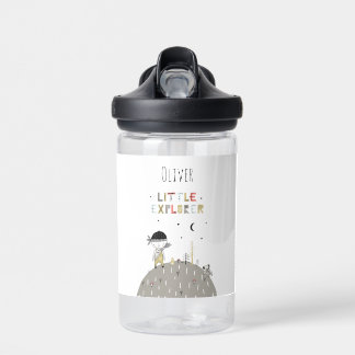 Cute Scandinavian Little Explorer Personalized Water Bottle