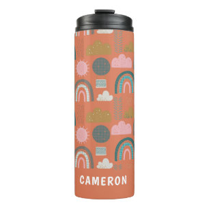 Cute Scandinavian Rainbows Personalized Thermal Tumbler